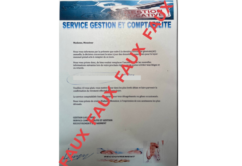 Attention ! De faux courriers circulent